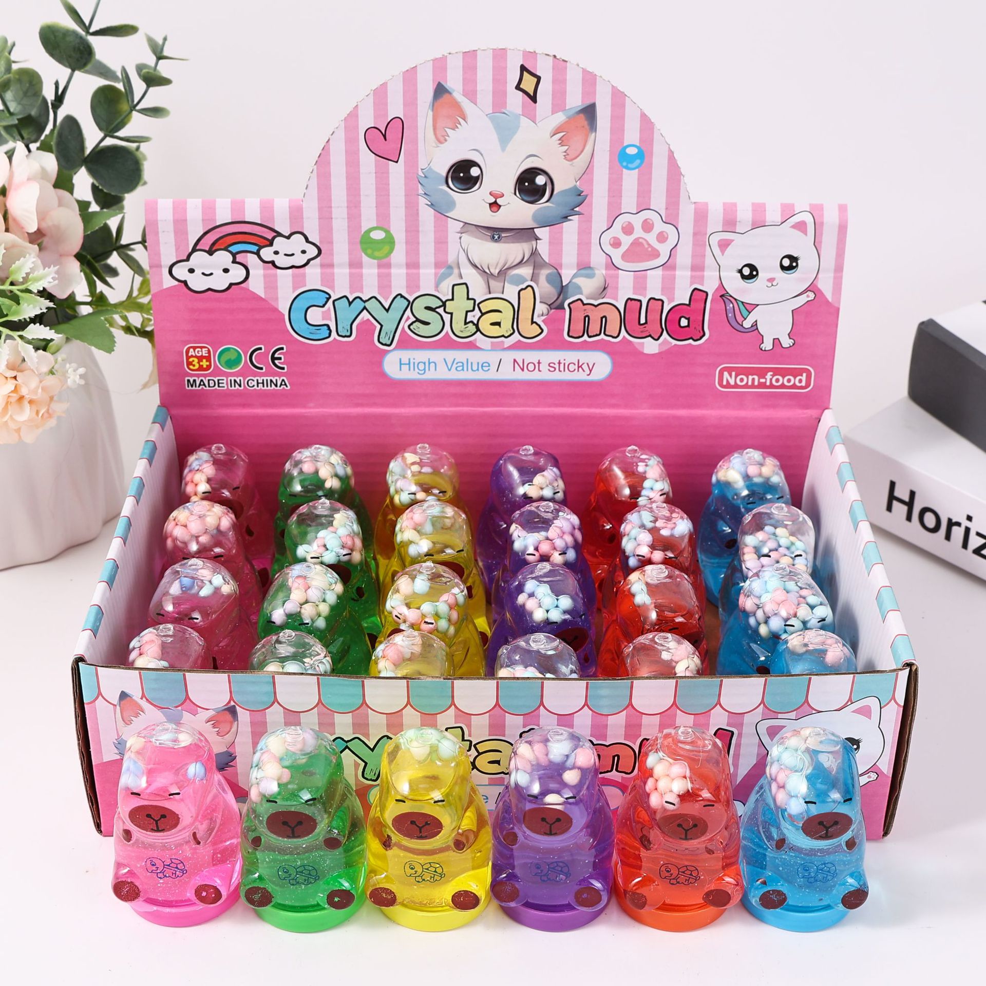 24 piezas de pegamento espumoso de cristal, pegamento M seguro, no tóxico, no pegajoso, juguete educativo, arcilla DIY.