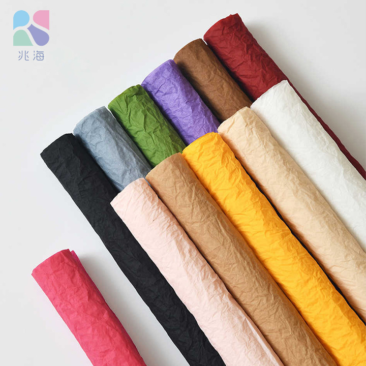 鲜花褶皱雪奈纸花束包装蓬蓬手揉纸花艺新款花店包花资材批发