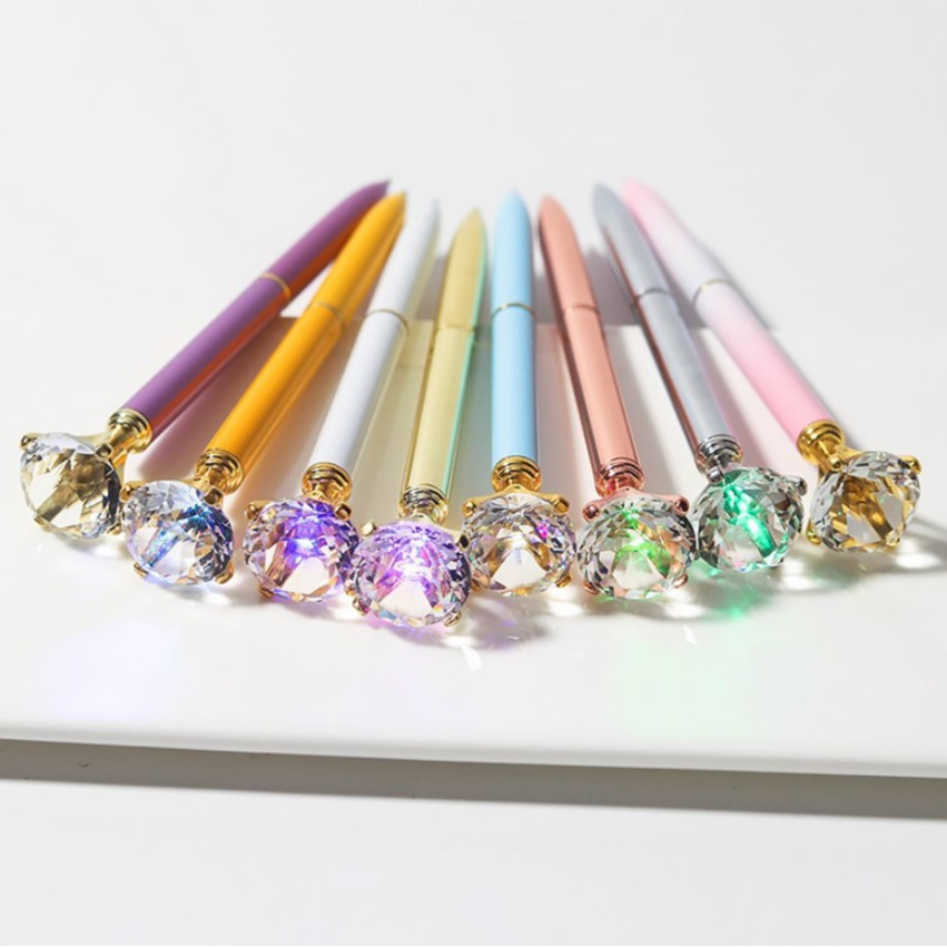 Bolígrafo de diamante grande de cristal bolígrafo de metal logotipo grabado promoción publicitaria bolígrafo pluma de regalo