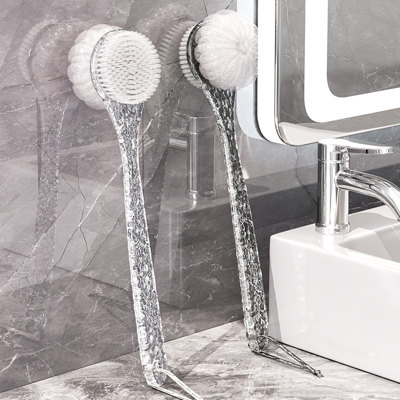 Cepillo de baño, frotamiento trasero, mango largo, cepillo de baño de doble cara, cepillo de pelo suave, cepillo de baño, artefacto de frotamiento trasero, cepillo de frotamiento trasero