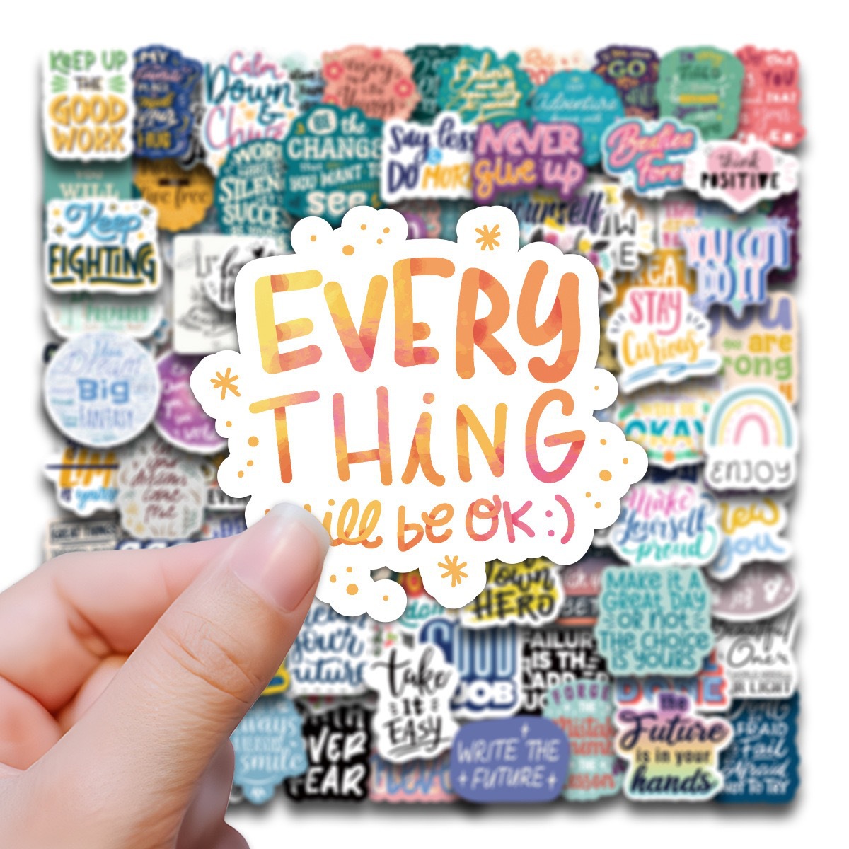 100 Self-Inspirational Encouragement English Stickers Personalized Decorative Luggage Notebook Waterproof Stickers Cross-Border Stickers