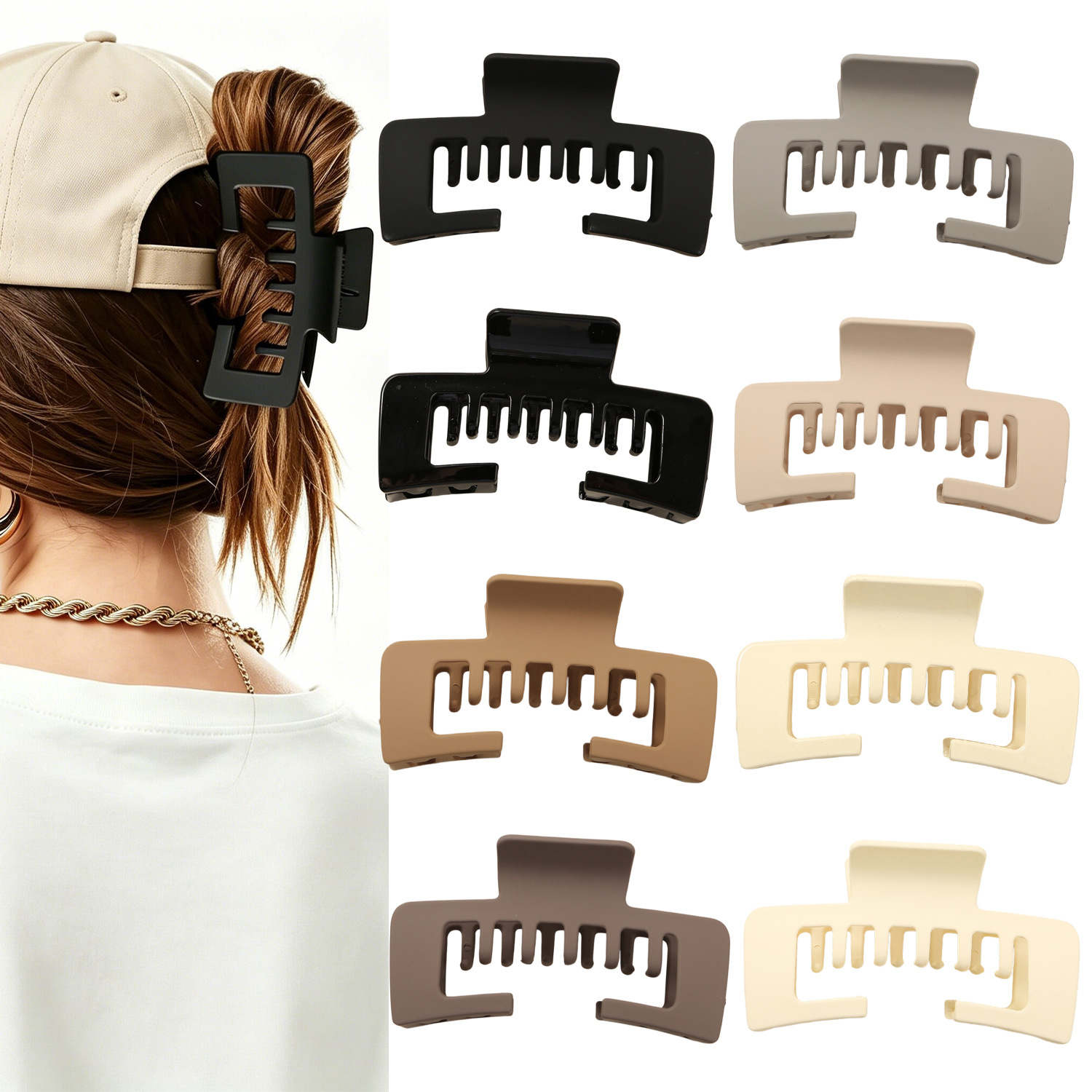 Set de pinzas para el pelo superventas en Amazon: pinzas con acabado satinado para la parte posterior de la cabeza, pinzas tipo tiburón, pinzas planas sin dolor y pinzas de abulón.