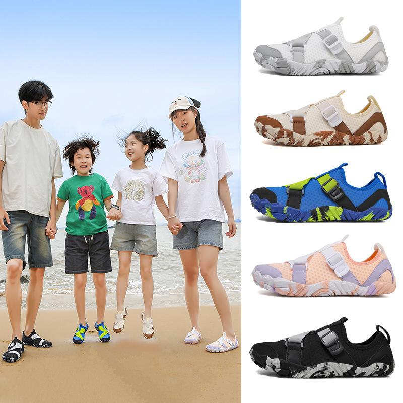 Cross-border Parent-Child Tracing Shoes Comfortable Barefoot Shoes Men's and Women's Quick-drying Water Shoes Swimming Beach Shoes Non-slip Wide-toe Fitness Shoes