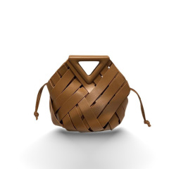 新款菜籃子三角磁吸扣真皮編織鏤空女包手提包單肩斜跨女包