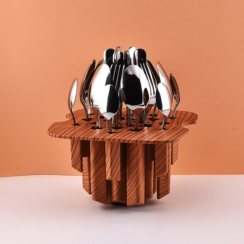 Creative Lucky Box Tableware Set Hot Selling Heart Mirror Egg Storage Set Stainless Steel Knife, Fork, Spoon 24-piece Gift Set