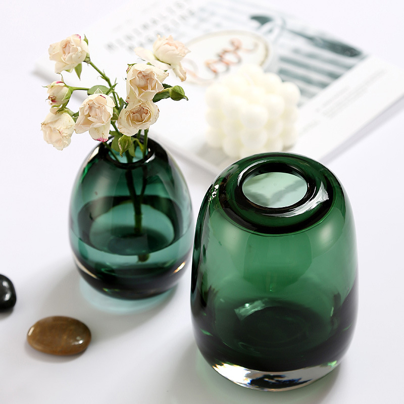 일본식 크리 에이 티브 멜로 유리 꽃병 홈 거실 장식 공예 장식품 꽃병 말린 꽃 수경 꽃병