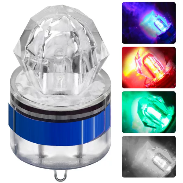 Sea Fishing Freshwater Diamond Light 4cm 18g Squid Light Led Flash Light Fish Gathering Light Cross-Border Fishing Gear Wholesale Free Shipping