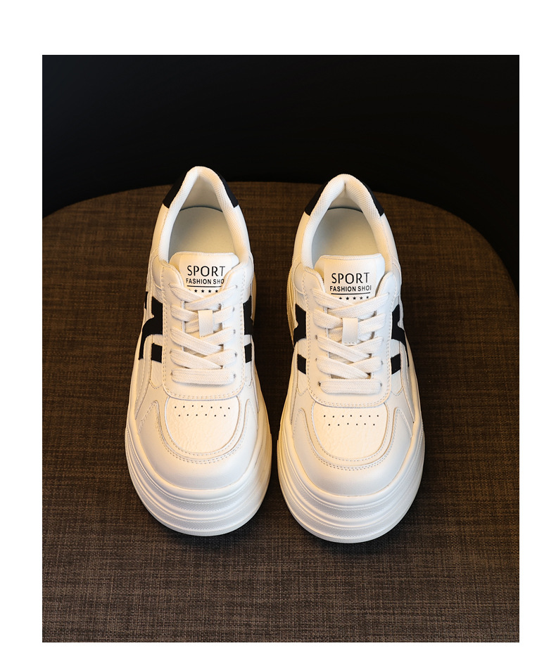 Giày sneaker nữ chunky đế dày tăng chiều cao HJ5005 — Màu be đen chi tiết 19