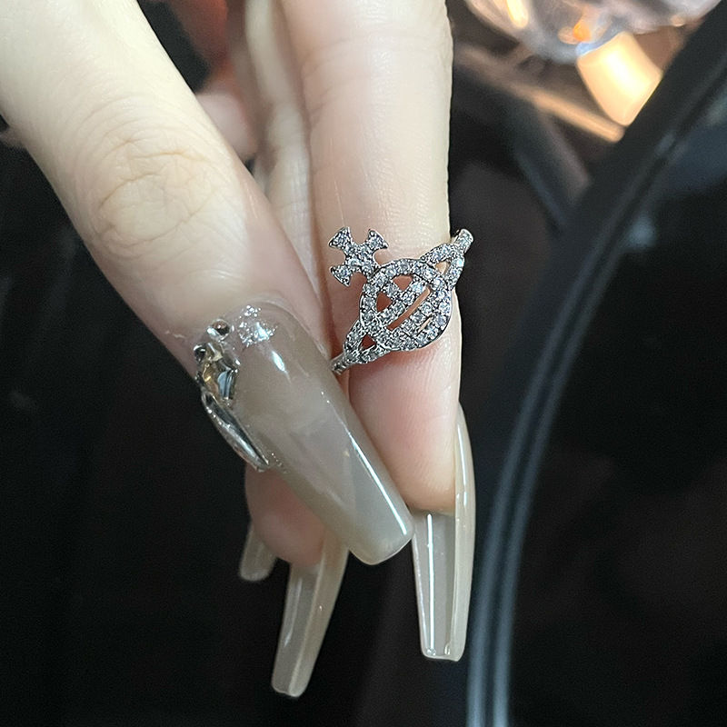 Fashion Geometric Copper Inlay Artificial Pearls Rhinestones Open Ring 1 Piece