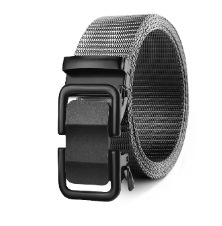 Cinturón con hebilla automática para hombre, tendencia, todo fósforo, sin perforaciones, cinturón para hombre, jeans de entrenamiento militar, pantalones tejidos, lona