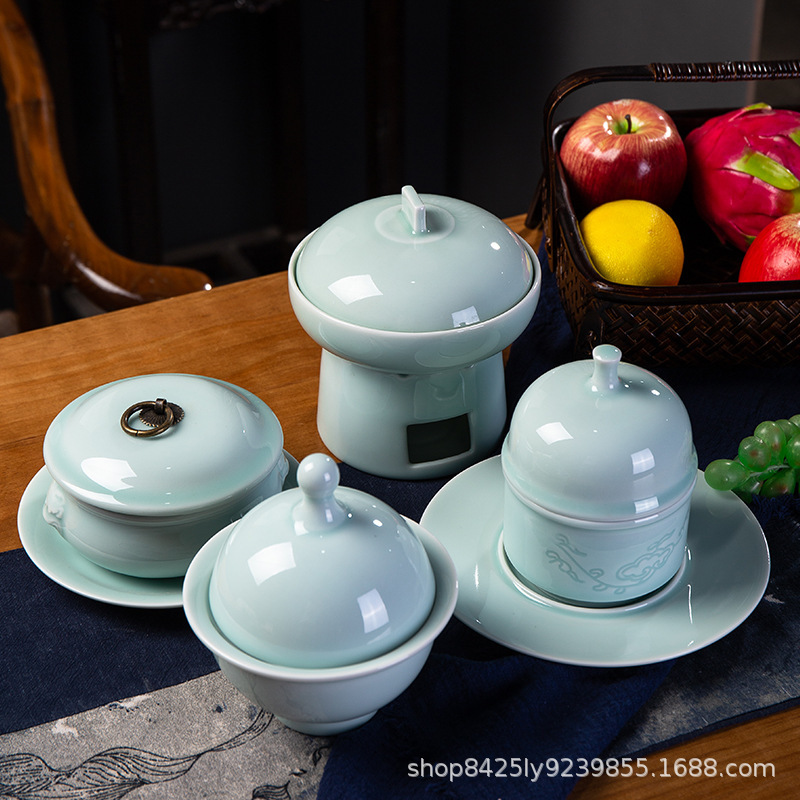 Jingdezhen Song celadon one wing Cup alcohol heating stew Cup club seat soup cup hotel commercial artistic conception tableware Jingdezhen Song celadon one wing Cup alcohol heating stew Cup club seat soup cup hotel commercial artistic conception tableware