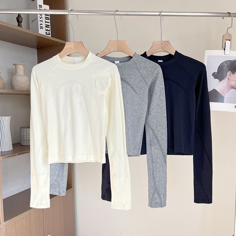 Pilates Tops, Fitness Wear, Sports T-Shirts, Seamless Breathable Running Yoga Long-Sleeved Women's Cross-Border One-Piece Manufacturer