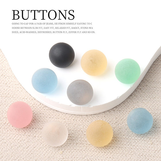 Frosted Matte Candy Color Mushroom Resin Button Color Shirt Button Cheongsam Hanfu Shirt Cardigan Button