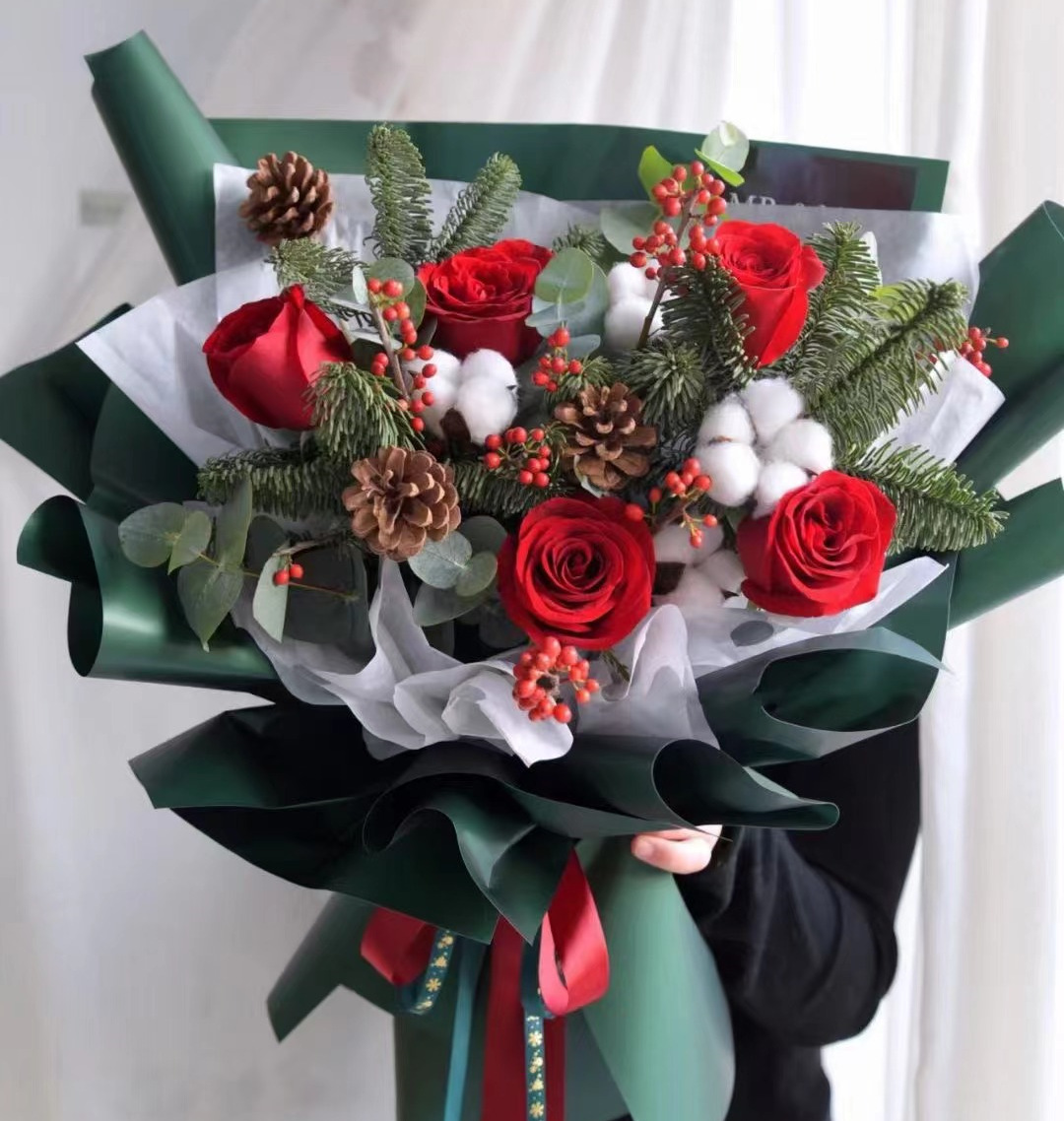 Lizhuran color sólido espesado primer rollo de papel de amor impermeable OPP floral papel de embalaje 56 * 10Y rollo de papel de embalaje