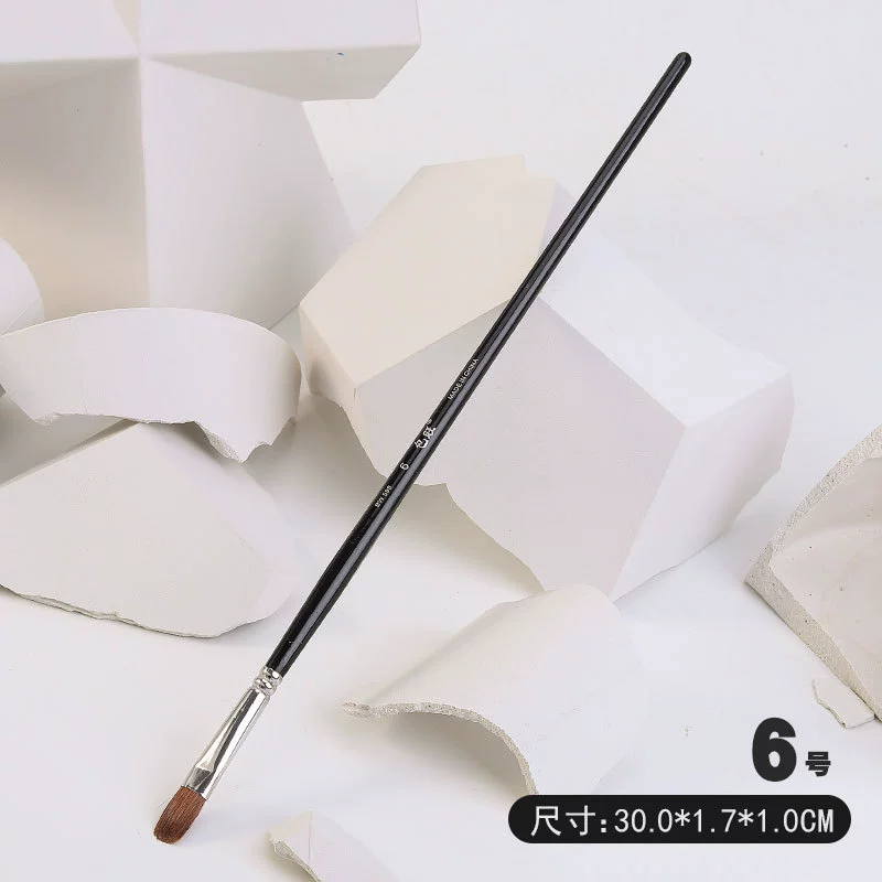 Paint Brush Set Baowang, wolf-hair round & flat brushes for gouache, watercolor, acrylic