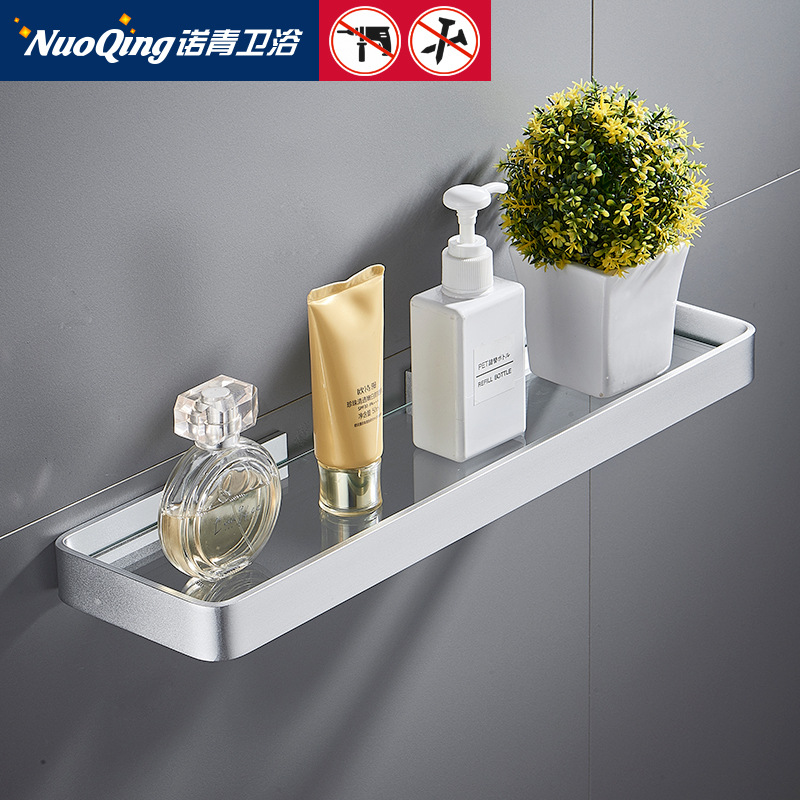Baño sin perforaciones estante de almacenamiento de pared inodoro lavabo cosmético espejo de vidrio frontal de almacenamiento