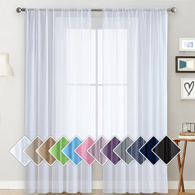 TEMU Finished Products Cross-border Solid Color Double String Terlon Curtain Gauze Curtain Semi-shading Thin Window Screen SHEIN Explosions TEMU Finished Products Cross-border Solid Color Double String Terlon Curtain Gauze Curtain Semi-shading Thin Window Screen SHEIN Explosions