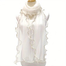 Solid Color Gauze Scarf Golden Edge Thin�����羳���l