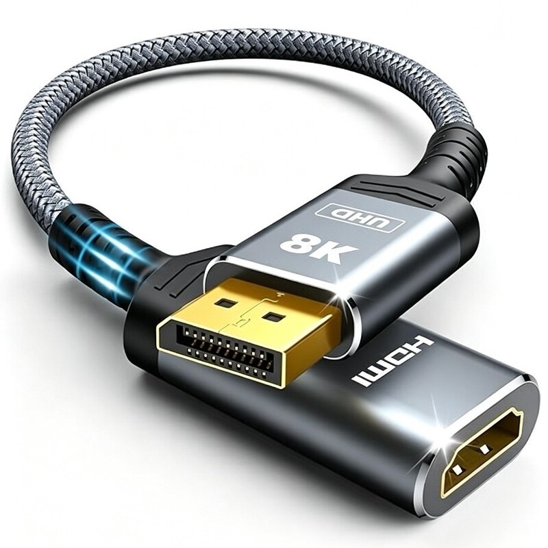 8K Dp to HDMI Female Adapter Suitable for Apple Computer and Laptop External Displays, Cross-Border