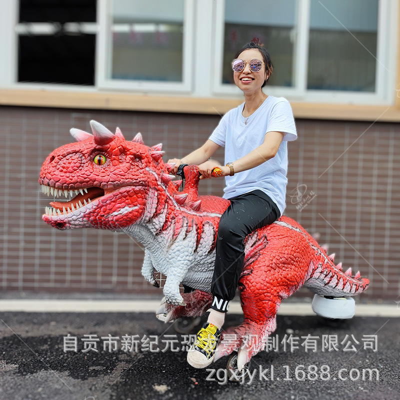 Dinosaurio modelo de dragón torcido padre-hijo coche de dinosaurio cuadrado coche eléctrico de dinosaurio para niños juguetes al aire libre