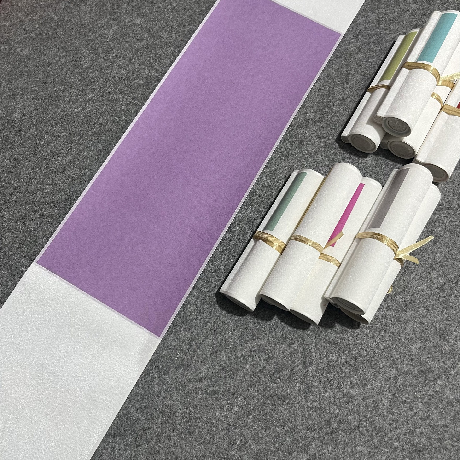 空白宣纸挂轴文房茶挂手写卷轴半生熟竖轴禅意空间书房茶室装饰挂