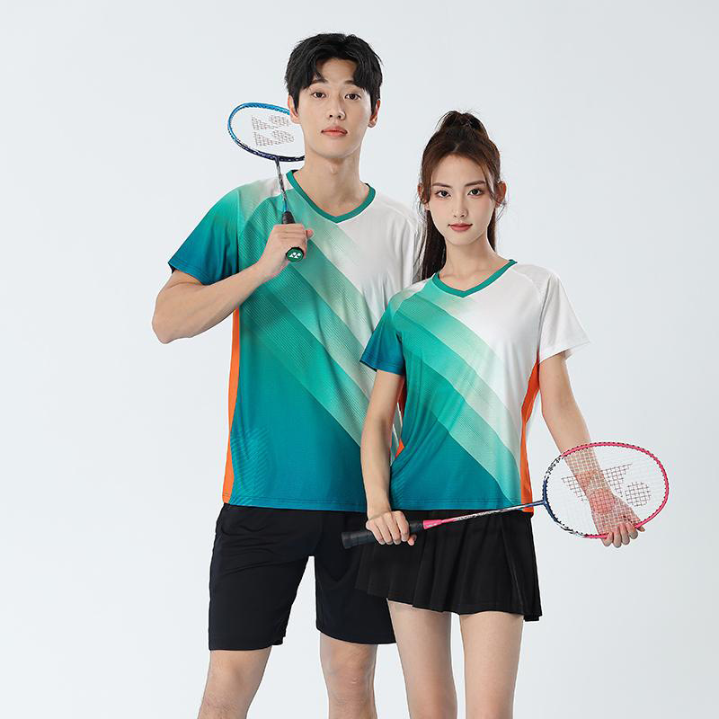 Summer Classy Quick-Drying Breathable New Badminton Uniforms for Men and Women Tennis Table Tennis Short-Sleeved Tops Air Volleyball Uniforms