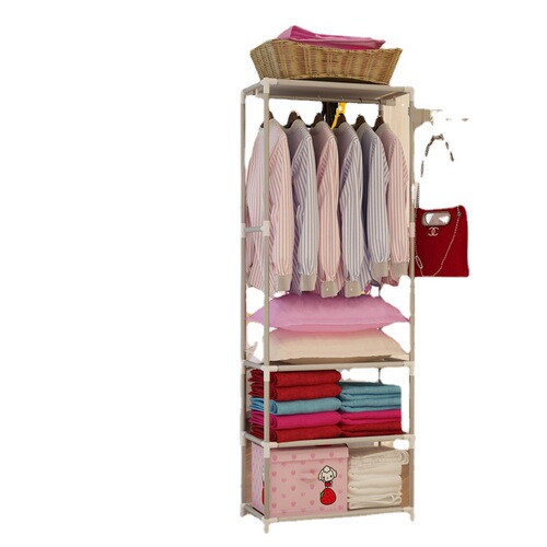 Simple coat rack floor-standing clothes rack household simple assembled clothes hanger storage and organization clothes hanger bag rack
