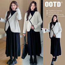 实拍现货~孕妇装春秋套装时尚款新款宽松潮妈大码孕妇两件套