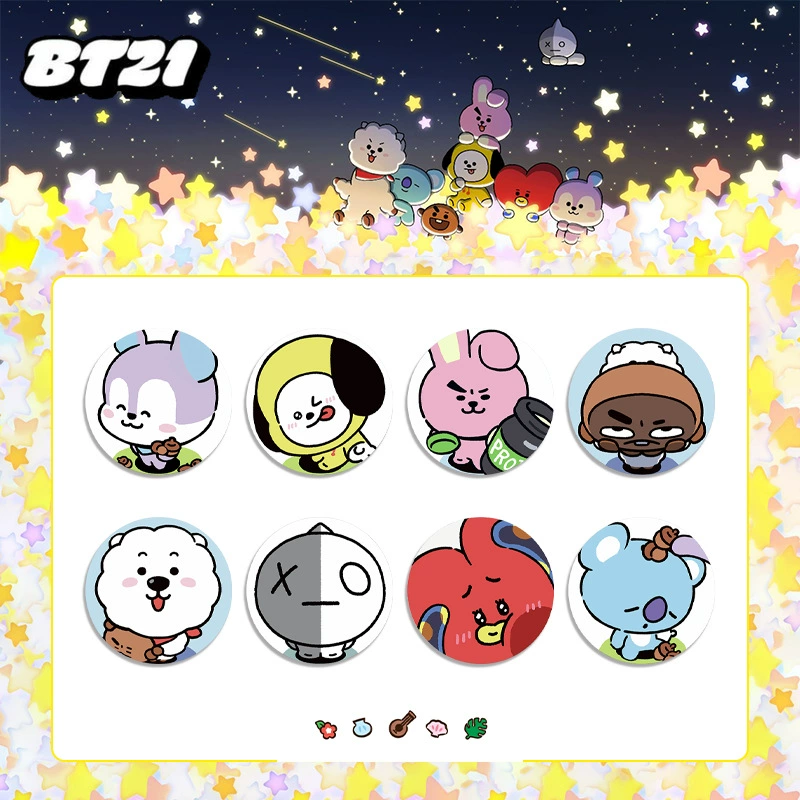 Брелок-зеркальце BT21 с кошачьим глазом жестяная основа