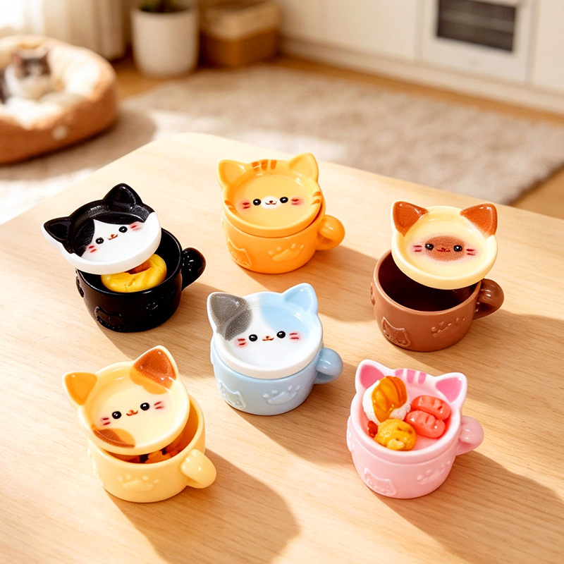 Realistic Cute Cat Coffee Cup, Food Toy Plate, Resin Accessories, Creative DIY Dollhouse Miniature Resin Decorations Realistic Cute Cat Coffee Cup, Food Toy Plate, Resin Accessories, Creative DIY Dollhouse Miniature Resin Decorations