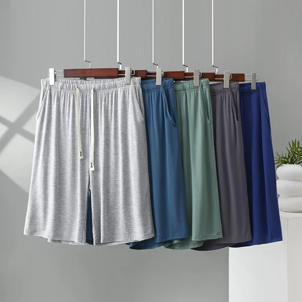 New Modal Men's Shorts for Summer, Loose Fit, Large Size, Thin Pure Cotton Casual Home Shorts, Modal
