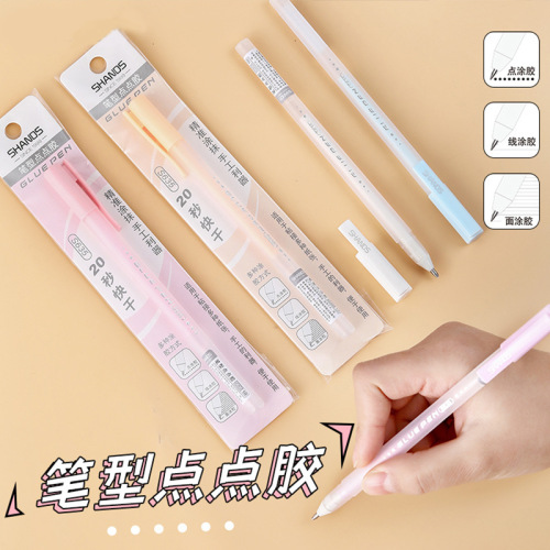 Good-knowledge dot glue pen hand account paste quick-drying manual dot glue wholesale color macaron high-value glue pen