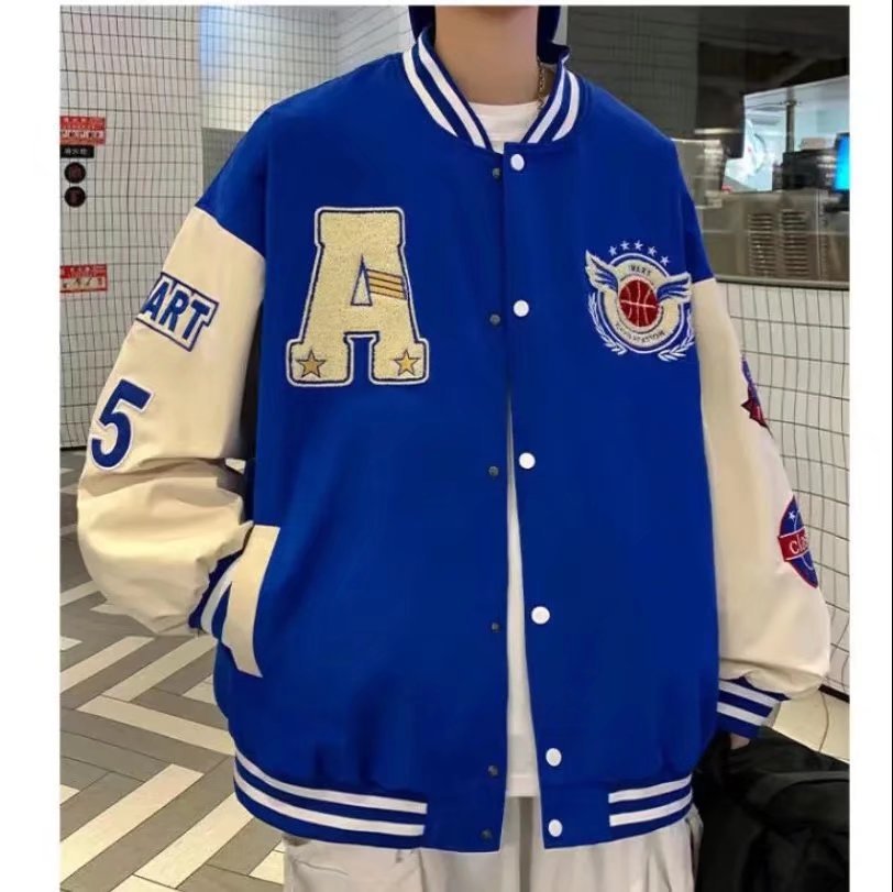 2022 nueva chaqueta de béisbol de los hombres más tamaño suelta marca de moda primavera y verano calle hip hop chaqueta a juego