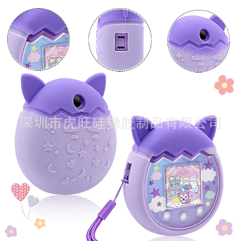 Tamagotchipix Tuo Ma Ge Zi Силиконовый защитный чехол Лезвие уничтожения призрака Черно-белый Защитный чехол для игрового автомата для домашних животных