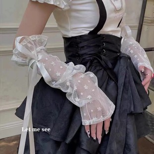 Bridal Wedding Dress Hand Sleeve Cute Sweet Bow Lace Sleeve Princess High Sense Sleeveless Dress Decoration