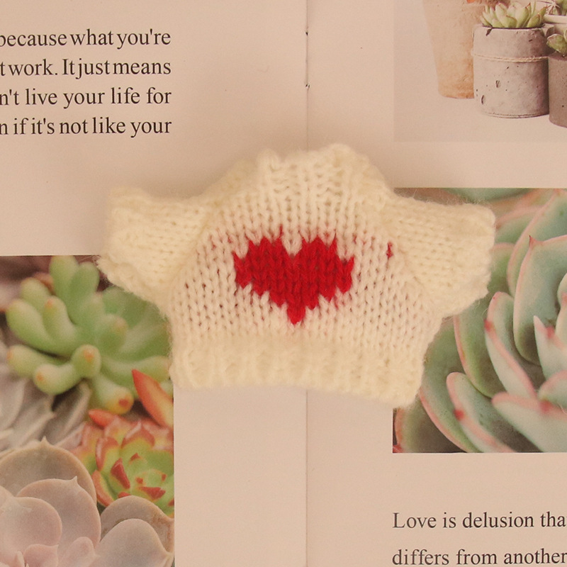 Suéter de perro de cabeza de 14cm 8 puntos bjd accesorios de muñeca pequeña muñeca de juguete 10 cm dientes faltantes ropa de muñeca de algodón