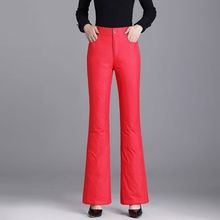 时尚微喇叭羽绒裤女显瘦外穿加厚白鸭绒保暖轻盈冬新款修身鸭绒裤