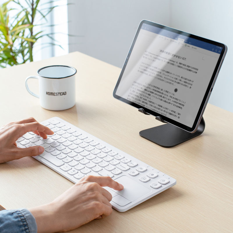 Japan SANWA Bluetooth Keyboard Rechargeable with Touchpad Electric Lithium Battery Computer MAC Laptop Tablet Keyboard