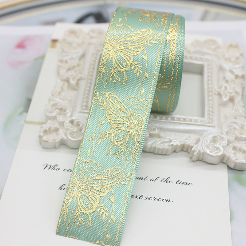 2.5CM 넓은 도금 큰 나비 DIY 스틱 활 리본 수제 유카 소재