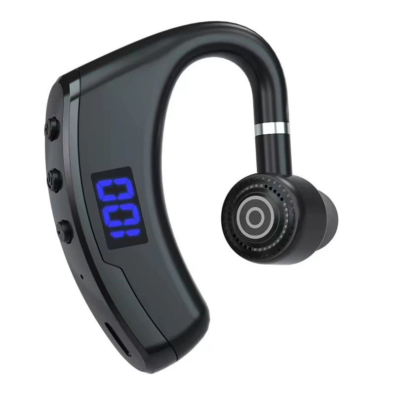 Bluetooth Headset V9 single-ear hanging-ear, Bluetooth 5.2, LED battery display, long standby