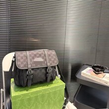 外贸斜挎包G家大容量单肩包三色帆布涂层男复古帆布包潮流复古