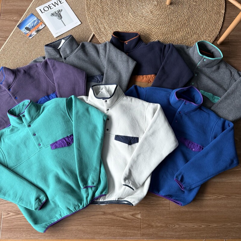 Bata-Style Color-Blocked Fleece Sweatshirt for Men, Spring and Autumn Stand Collar Pullover Fleece Jacket, Warm Pullover Top