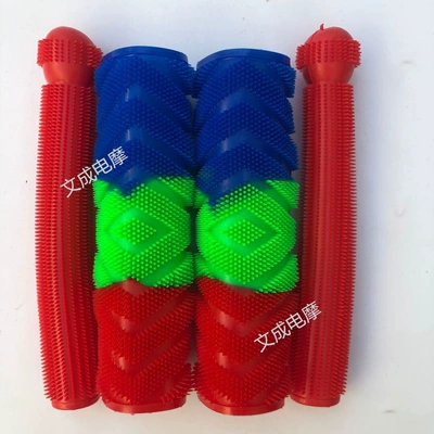 Motorcycle Handle Cover: rubber covers, scooter plush covers - tri-color-red-green-and-blue-red-brake-handle-cover