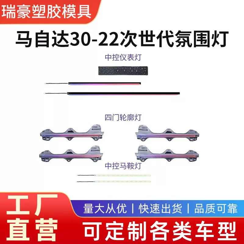适用于马自达20-22次世代星空版汽车内饰氛围灯RGB七彩64色氛围灯