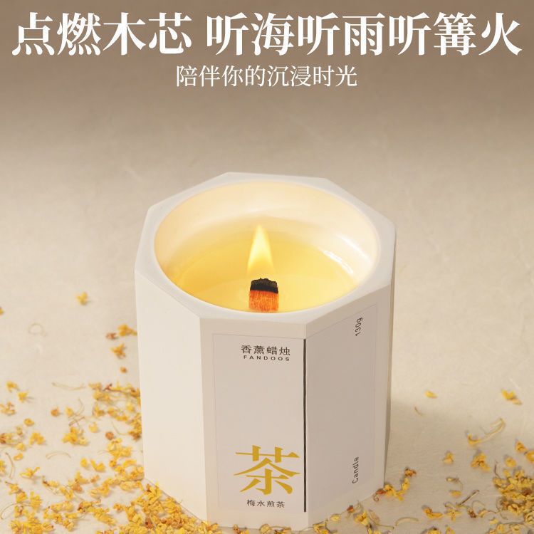 Soy Wax Dried Flower Scented Candle Wedding Gift Long-Lasting Fragrance Anise Cup Osmanthus Scent