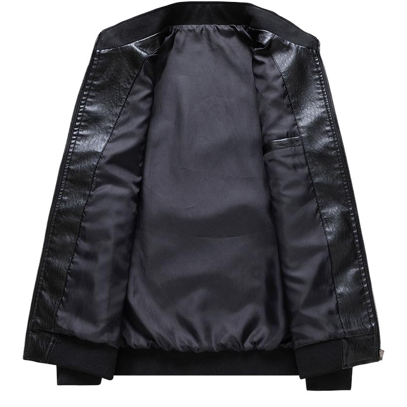 Chaqueta de cuero para hombre para primavera y otoño, abrigo de cuero informal estilo coreano, chaqueta de motociclista, chaqueta de cuero para hombre, chaqueta de cuero PU de una pieza al por mayor.