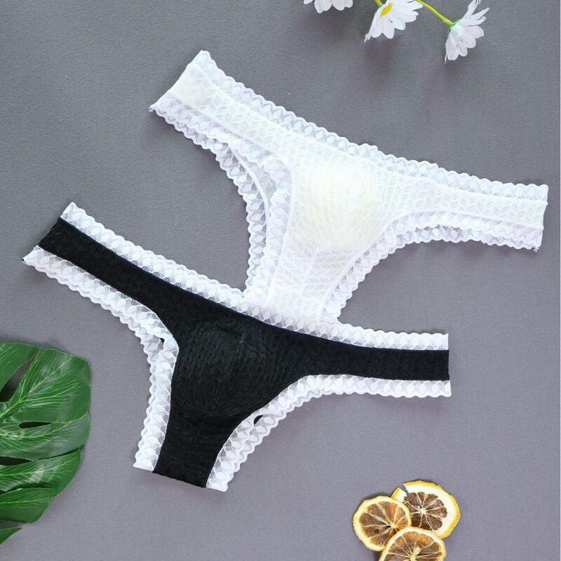 Cross-Border Spot Lace Men's Sexy Thong Pure Desire Bikini Men's Thong