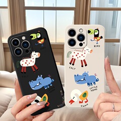 动物家族适用苹果15plus跨境17promax手机壳iphone16卡通13可爱14