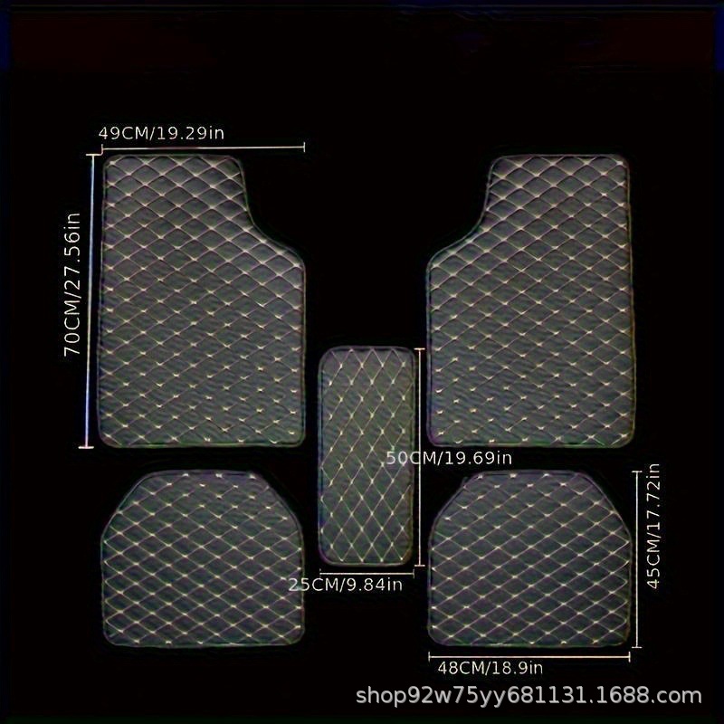 Cross-border best-selling universal car floor mats 5-piece set, waterproof, non-slip, durable leather, suitable for all seasons