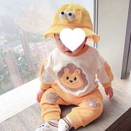 婴幼儿春装衣服卡通卫衣长裤套装童装男童女宝宝洋气两件套小童无